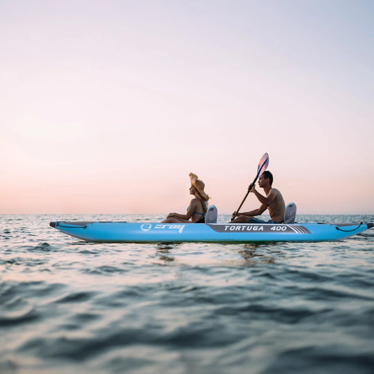 ZRAY Kajak TORTUGA 400 für 2 Personen 386 x 86 x 52 cm inklusive Pumpe, Paddel und Tragetasche - Zray.Store