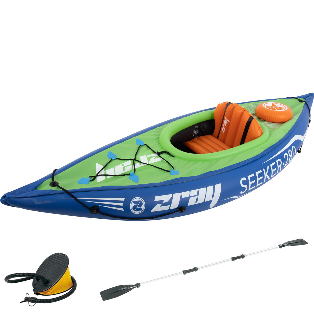 ZRAY Kajak SEEKER 280 für 1 Person 282 x 90 cm inklusive Pumpe und Paddel - Zray.Store