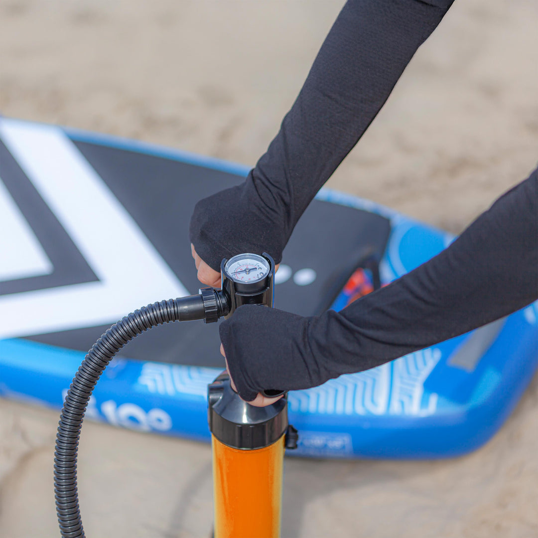 ZRAY SUP Zubehör Doppelhub Pumpe für Stand Up Paddle Board & Kajak mit Manometer 19psi orange - Zray.Store