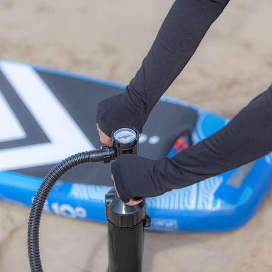 ZRAY SUP Zubehör Doppelhub Pumpe für Stand Up Paddle Board & Kajak mit Manometer 19psi schwarz - Zray.Store