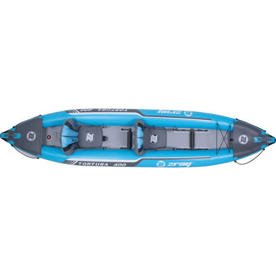 ZRAY Kajak TORTUGA 400 für 2 Personen 386 x 86 x 52 cm inklusive Pumpe, Paddel und Tragetasche - Zray.Store
