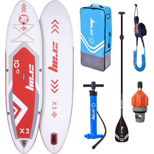 ZRAY SUP All Around Advanced X2 aufblasbares Stand Up Paddle Board 330x81x15cm Komplettset rot