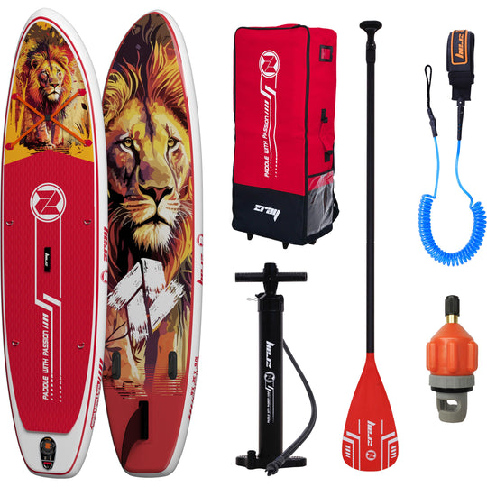 ZRAY ArtLeo Stand Up Paddle Gonflable 320x81x15cm Rouge - Pack Complet